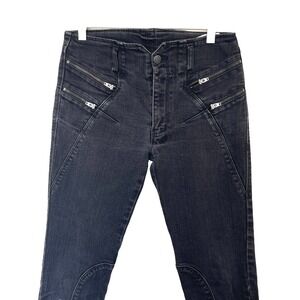 Ksubi Womens Distressed Skinny Zip Jeans Size 28 Black Edgy Grunge Rockstar Girl